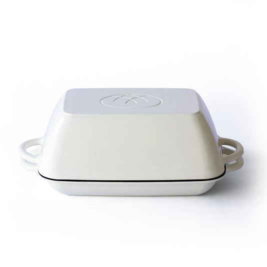 Slim Enamel-Coated Dutch Oven for Sourdough Baking