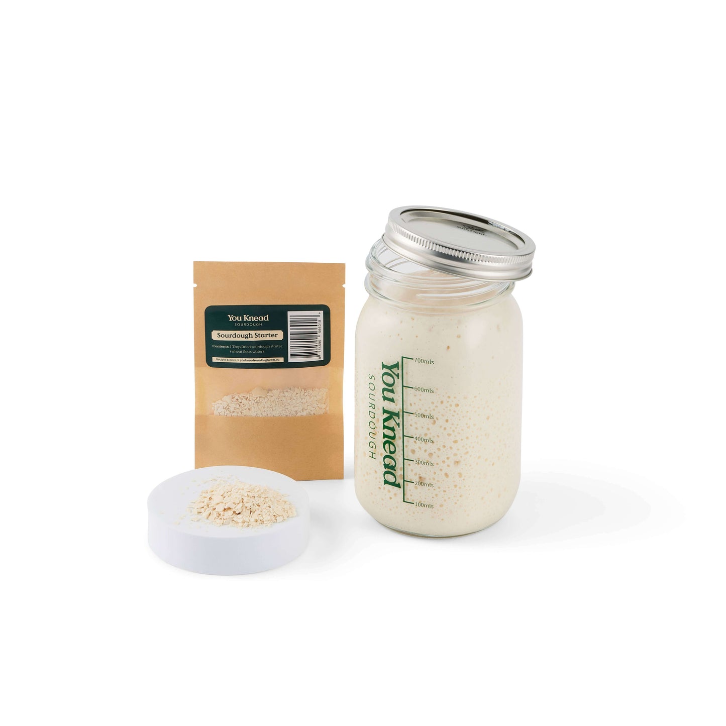 Sourdough Starter Jar with Thermal Temperature Sticker