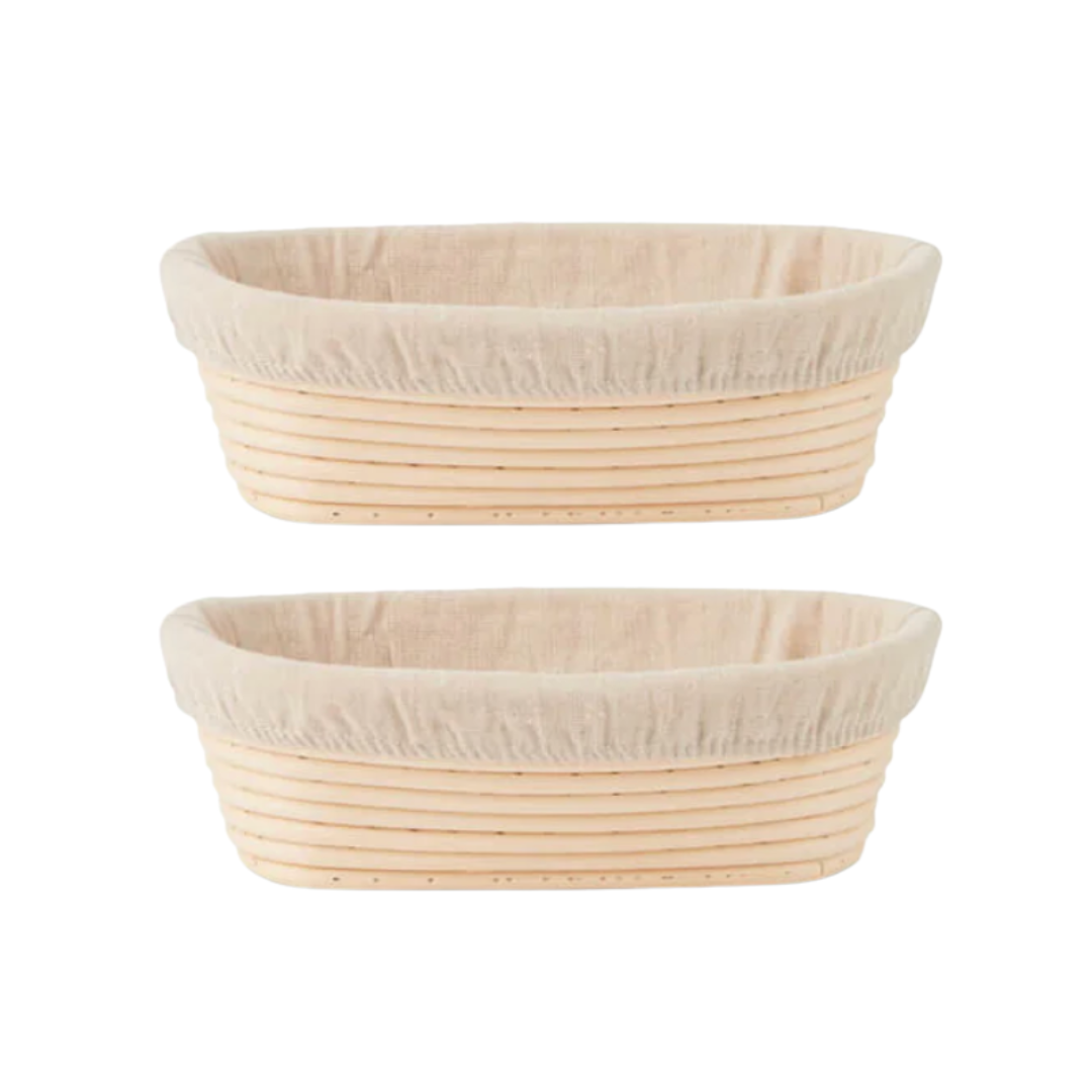 You Knead Sourdough Banneton Bundle - two oval bannetons with Cloth Liner (Sourdough Basket)