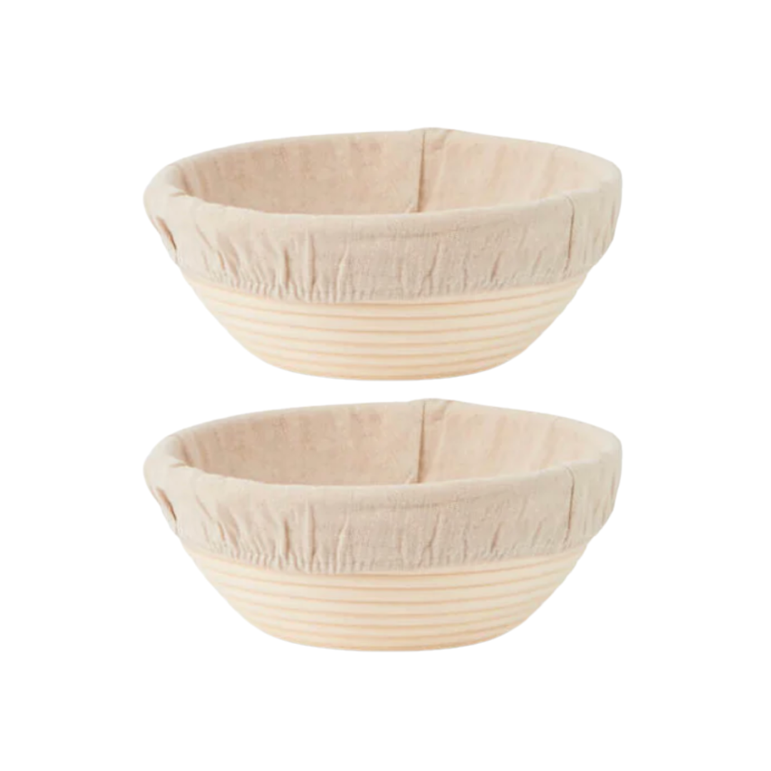 You Knead Sourdough Banneton Bundle - two round bannetons with Cloth Liner (Sourdough Basket)