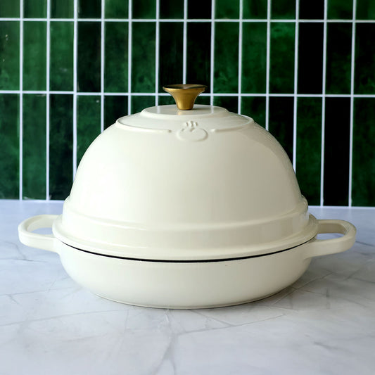 Round Enamel-Coated Dutch Oven for Sourdough Baking