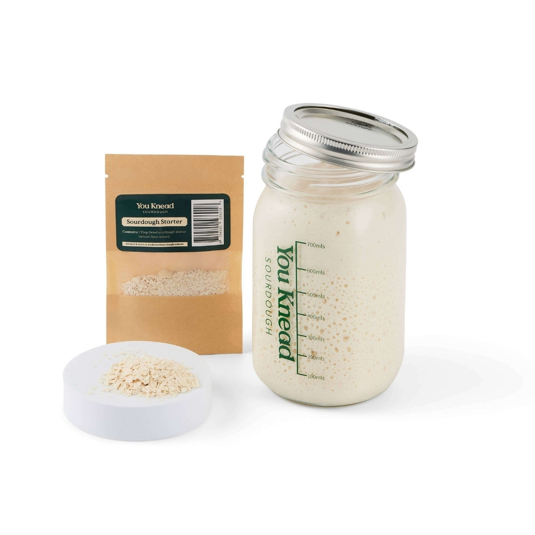 You Knead Sourdough Starter Jar with Flakes