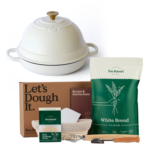 Sourdough Starter Kit & Round Enamel-Coated Dutch Oven Bundle